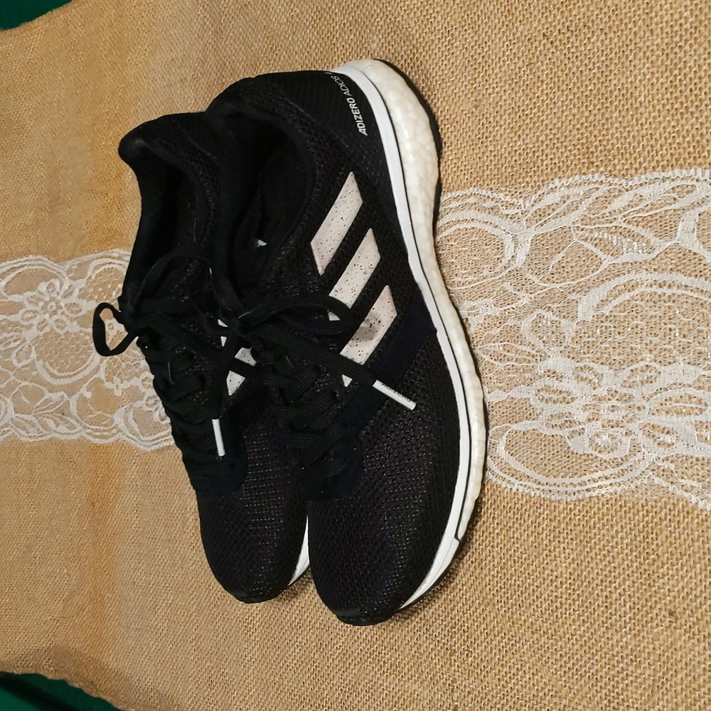 Adidas Adizero Adios 4 Women's Running Shoes Sz 5.5, Black/White - Picture 4 of 7